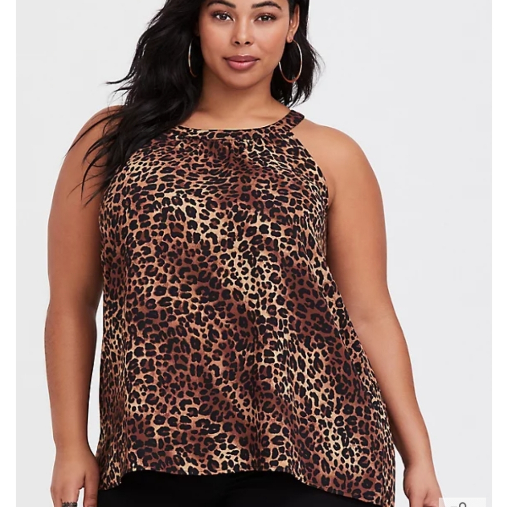 Torrid leopard print georgette top